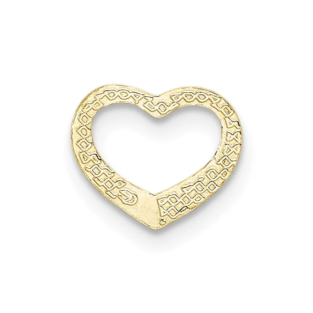 10K Polished Mini Floating Heart Slide