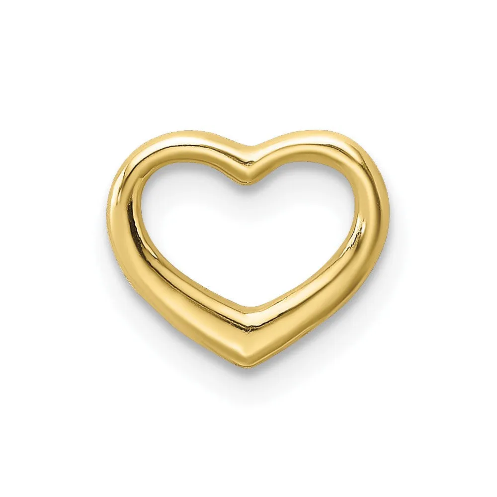 10K Polished Mini Floating Heart Slide