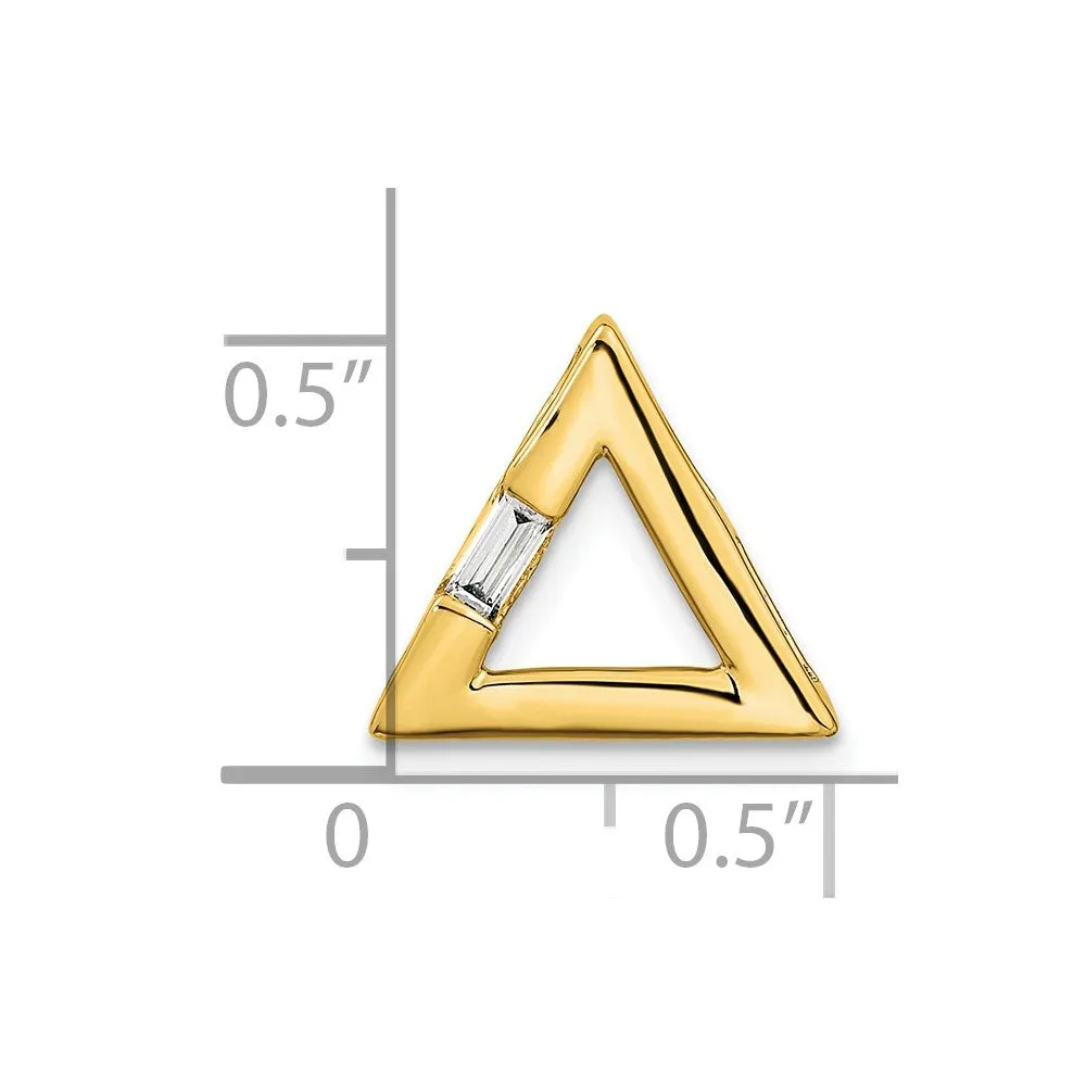 14k Polished Triangle Diamond Chain Slide