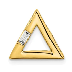 14k Polished Triangle Diamond Chain Slide