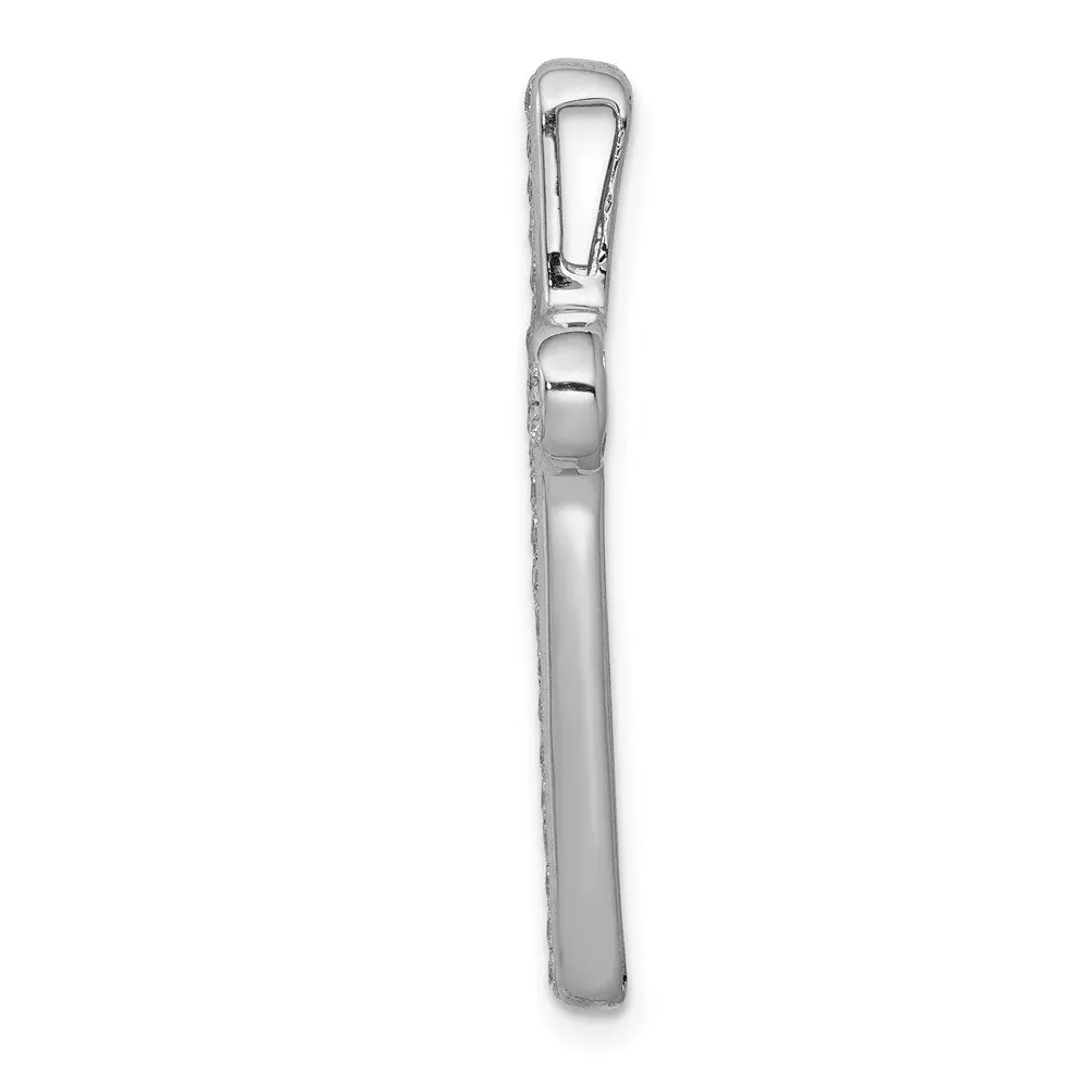 14k White Gold 1/2ct. Diamond Latin Cross Chain Slide