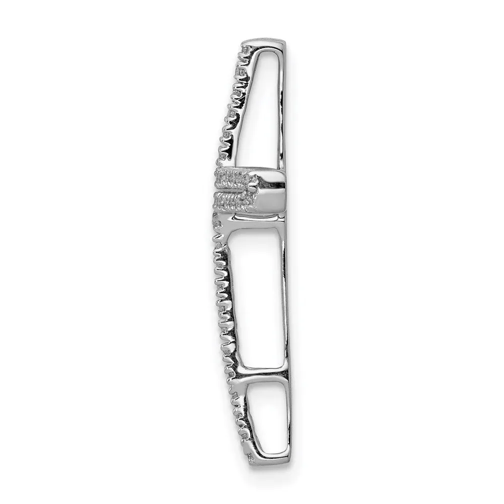 14k White Gold 1/4ct. Diamond Cross Chain Slide