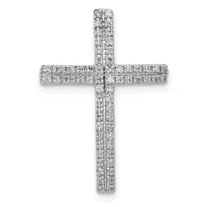 14k White Gold 1/4ct. Diamond Cross Chain Slide