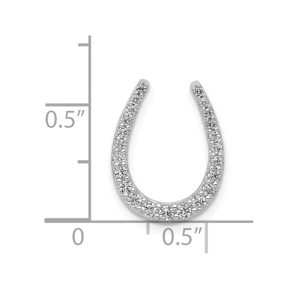 14k White Gold 1/4ct. Diamond Horseshoe Chain Slide
