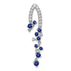 14k White Gold 1/5ct. Diamond and .36 Sapphire Chain Slide