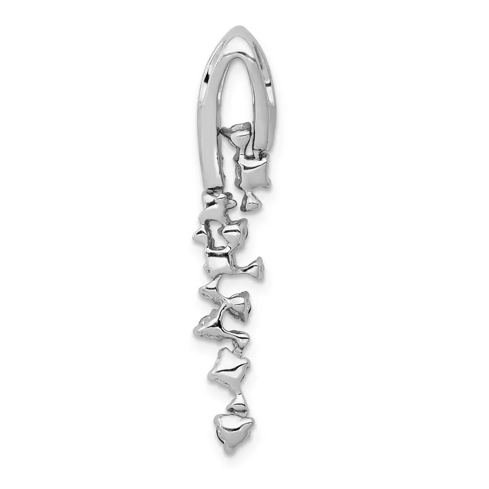14k White Gold 1/5ct. Diamond and .36 Sapphire Chain Slide