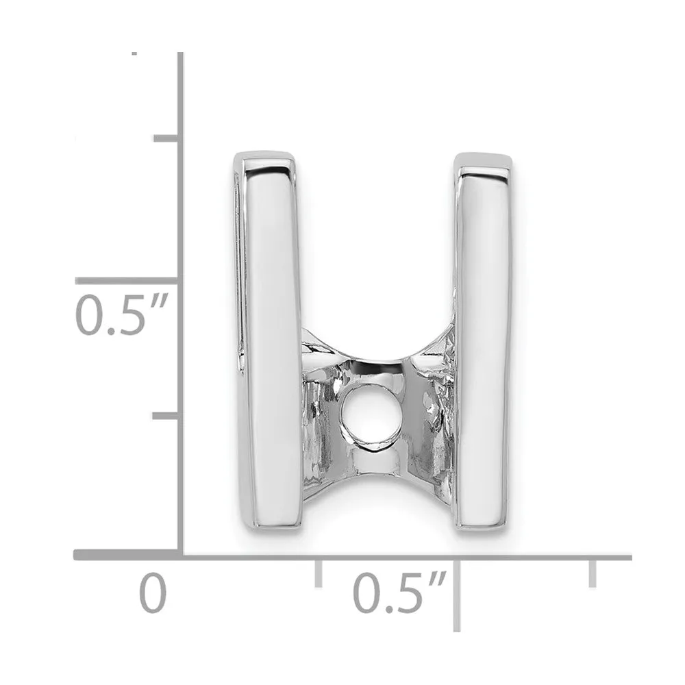 14k White Gold Completed Fancy Moissanite Chain Slide