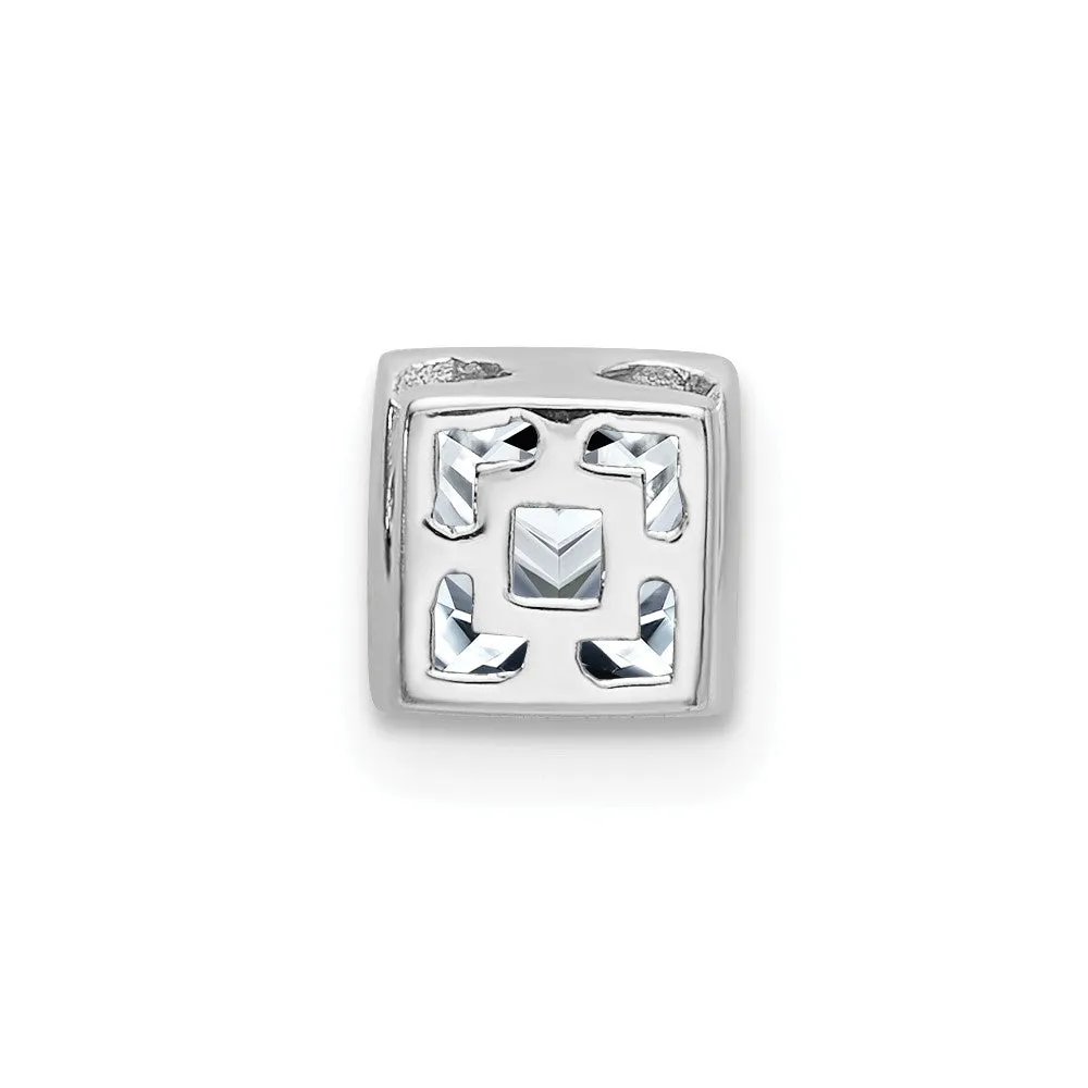 14k White Gold Princess Bezel D E F Pure Light Moissanite Chain Slide
