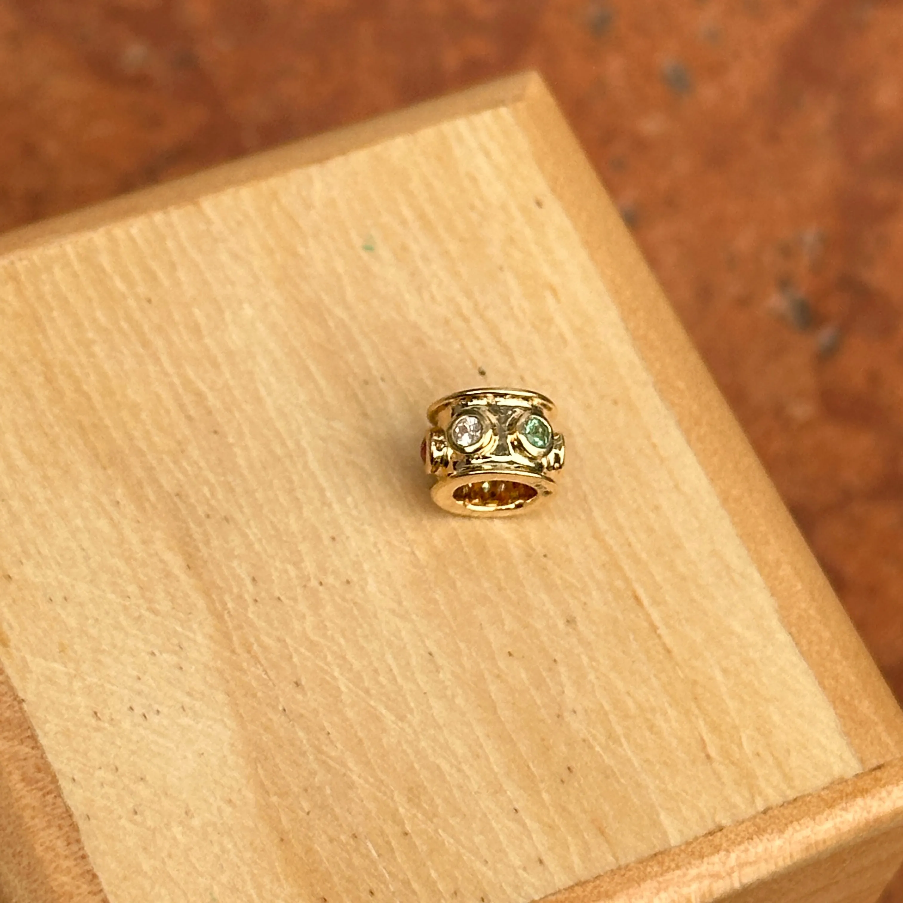 14KT Yellow Gold Multi-Colored Sapphire Roundel Pendant Slide
