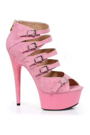 609-UNA Platform Sandal  | Pink  Faux Leather