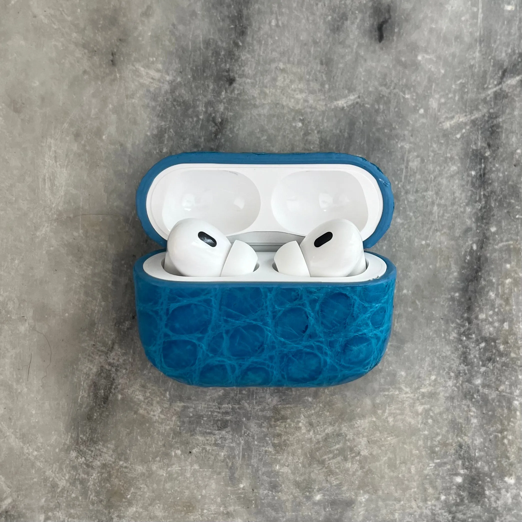 AIRPOD PRO CASE - COLUMBIA BLUE MATTE ALLIGATOR - IN STOCK NOW