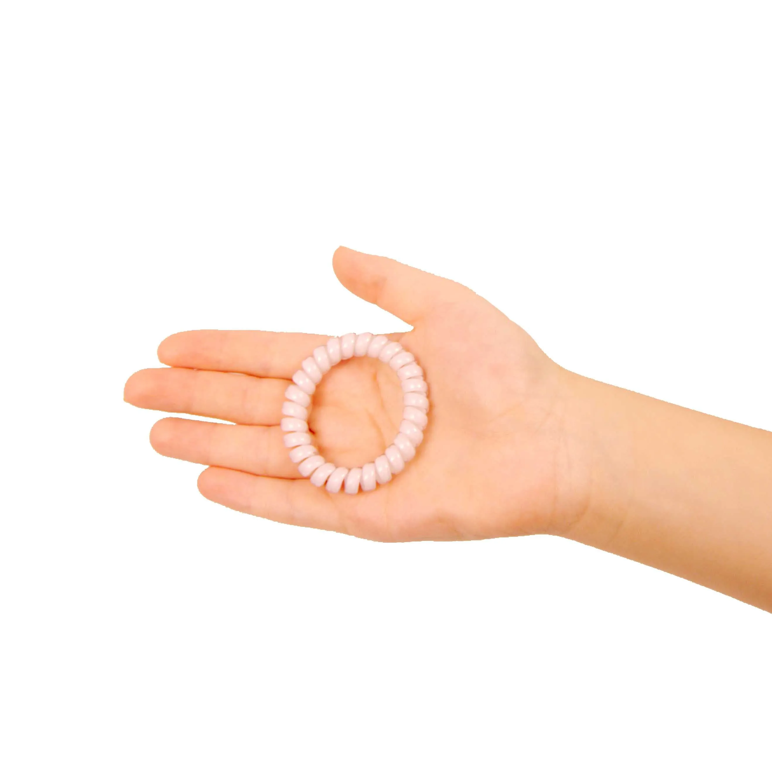 Amelia Beauty Products 8 Medium Elastic Hair Coils, 2.0in Diameter Thick Spiral Hair Ties, Gentle on Hair, Strong Hold and Minimizes Dents and Creases, White