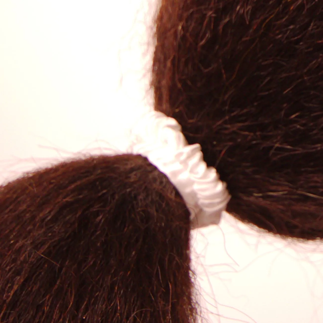 Amelia Beauty, White Skinny Satin Scrunchies, 2in Diameter, Gentle and Strong Hold, No Snag, No Dents or Creases. 12 Pack