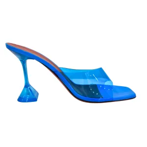 Amina Muaddi Lupita Blue PVC Slides, 41