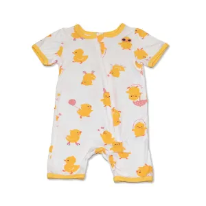 Bamboo Short Sleeve Zippy Romper (Little Chick Print)