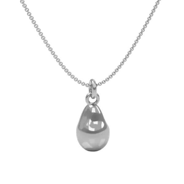 Baroque Silver Drop Necklace