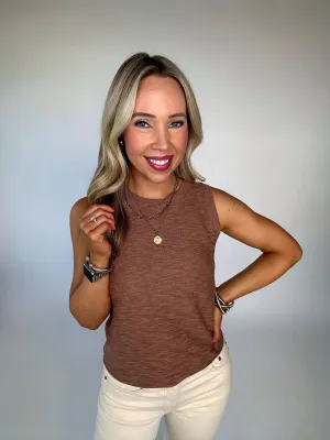 Basic Is Best Sleeveless Knit Top - Clay