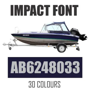 Boat NAME Decals - IMPACT Font - 3" Boat Names -  Pair