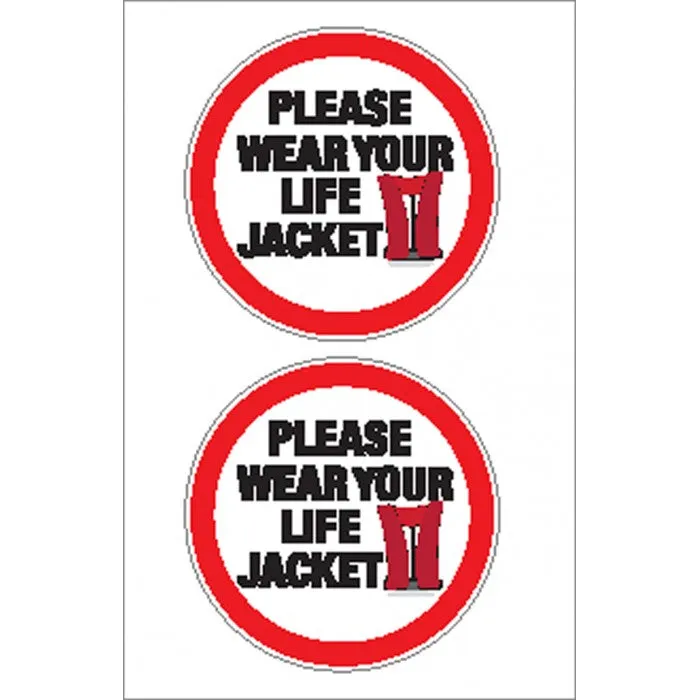 Boat Sticker - Please wear life jacket