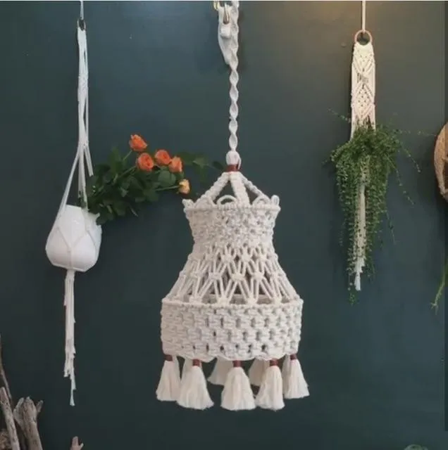 Bohemian Hand-Woven Macrame Lampshades