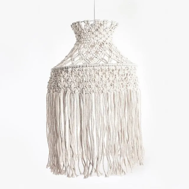 Bohemian Hand-Woven Macrame Lampshades