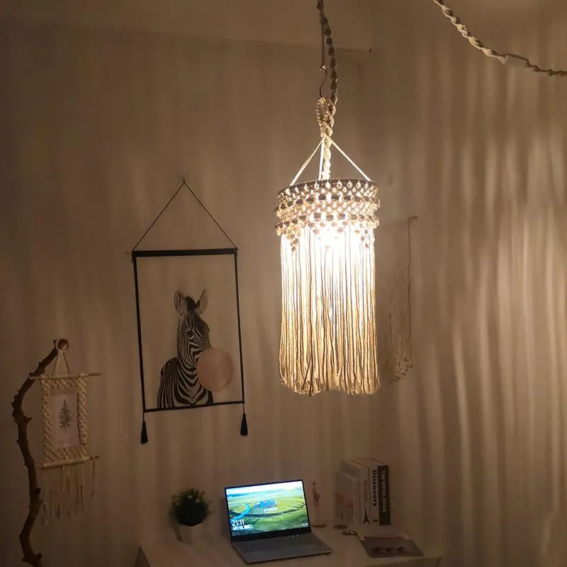 Bohemian Hand-Woven Macrame Lampshades