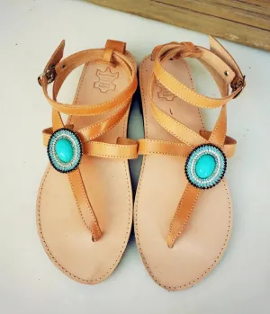 Boho sandals with strass