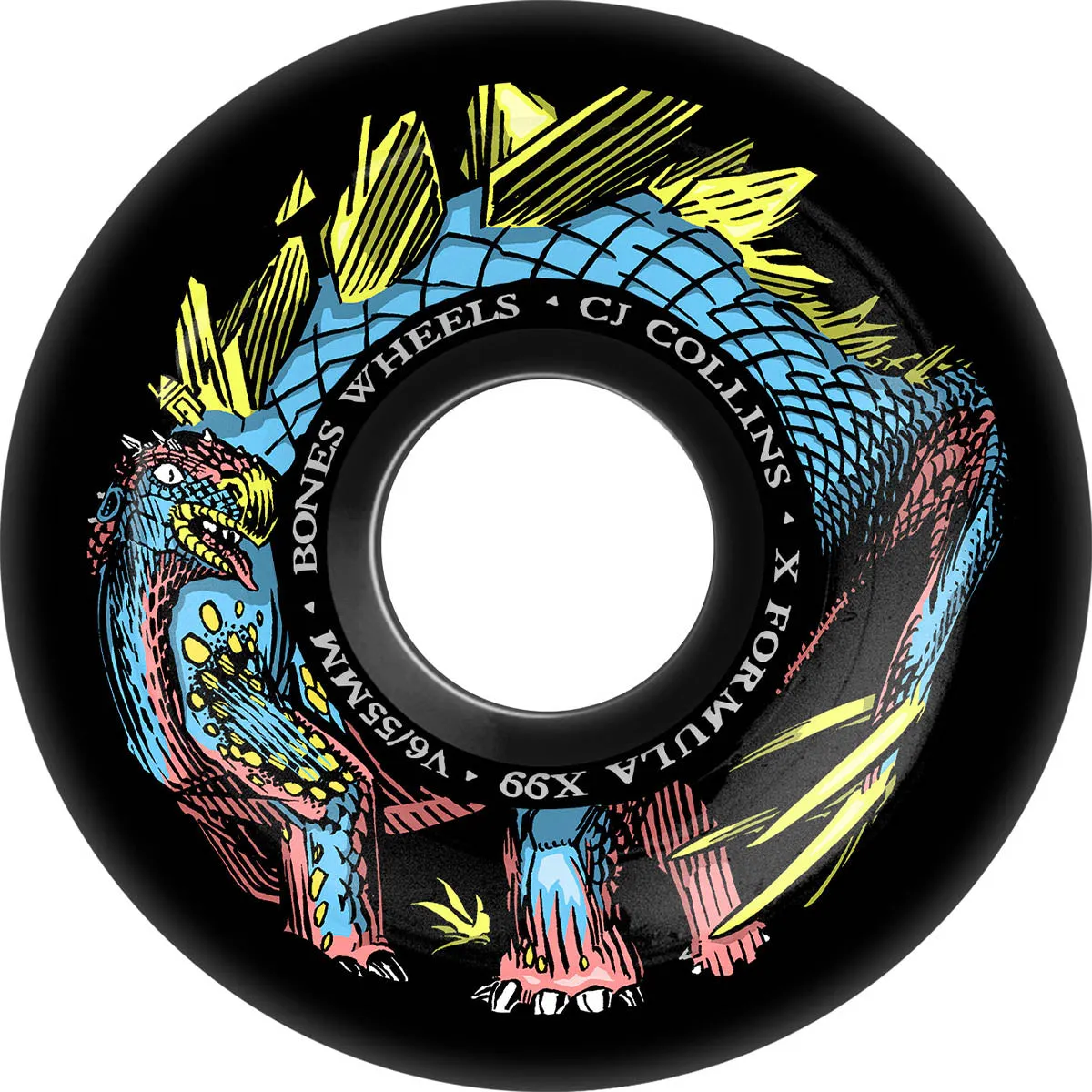 Bones - XF Collins Dino-Sortas 55MM 99A V6 Wide-Cut Skateboard Wheels