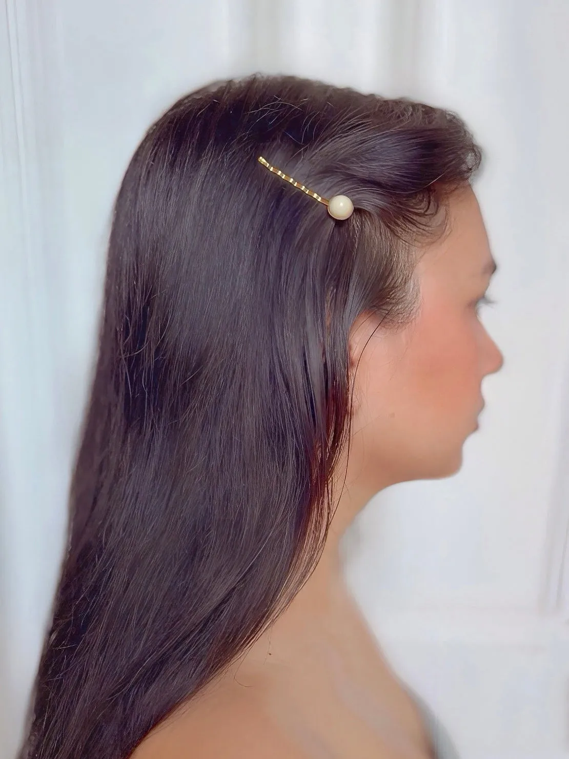 Cabochon White Hair Slide Set