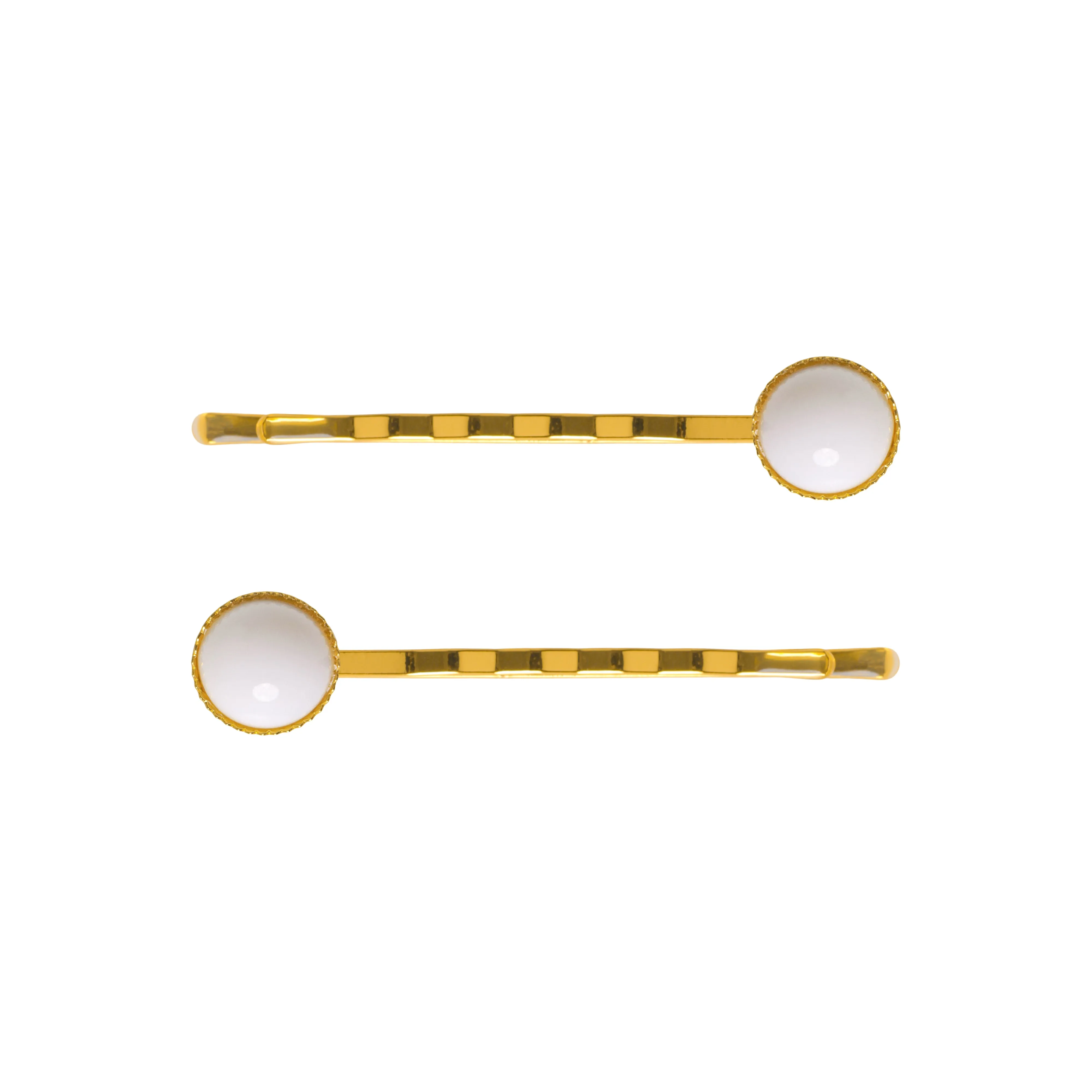 Cabochon White Hair Slide Set