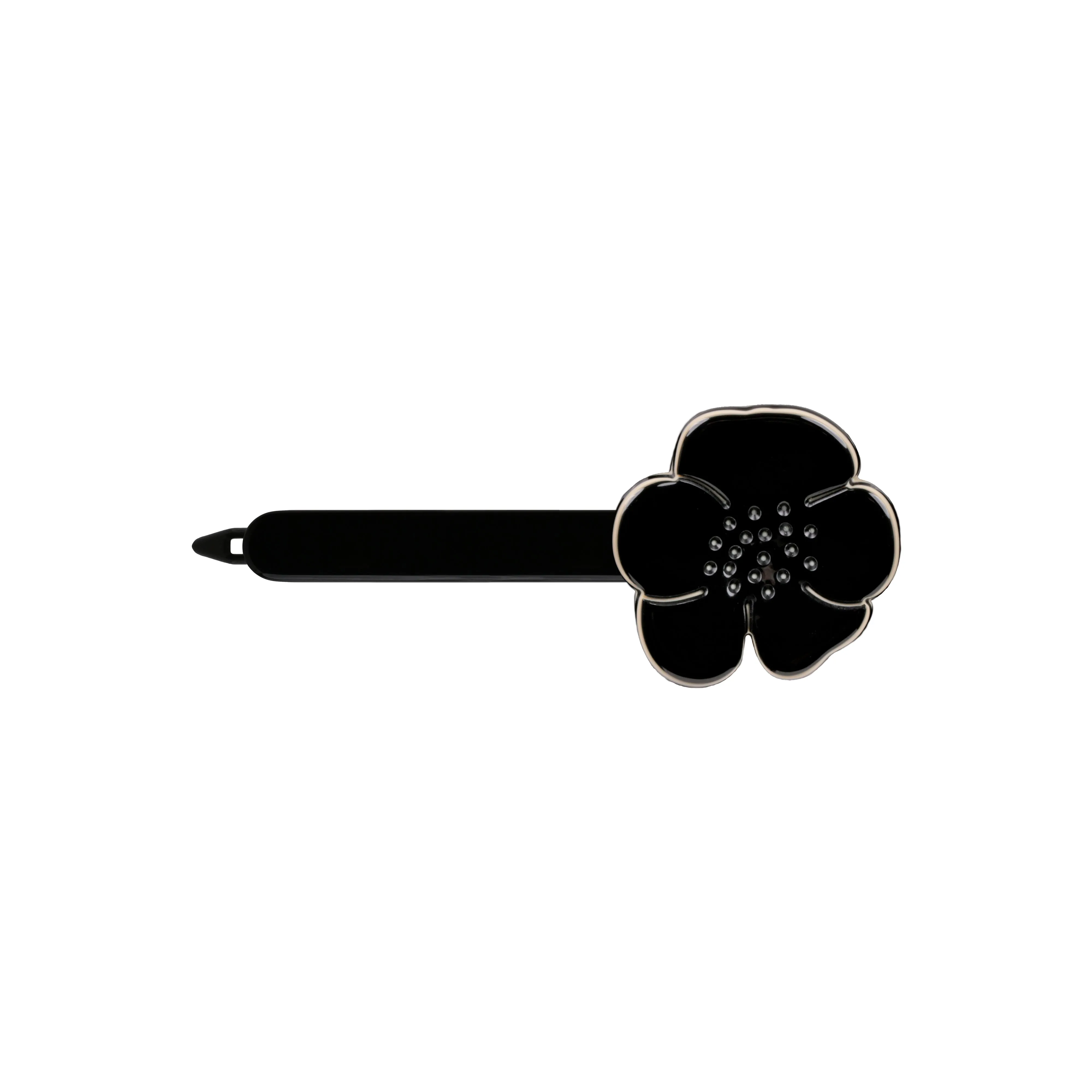 Camellia Large Black Side Hair Clip