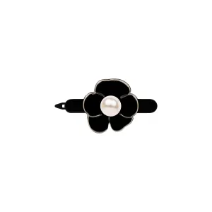 Camellia Pearl Small Black Side Hair Clip
