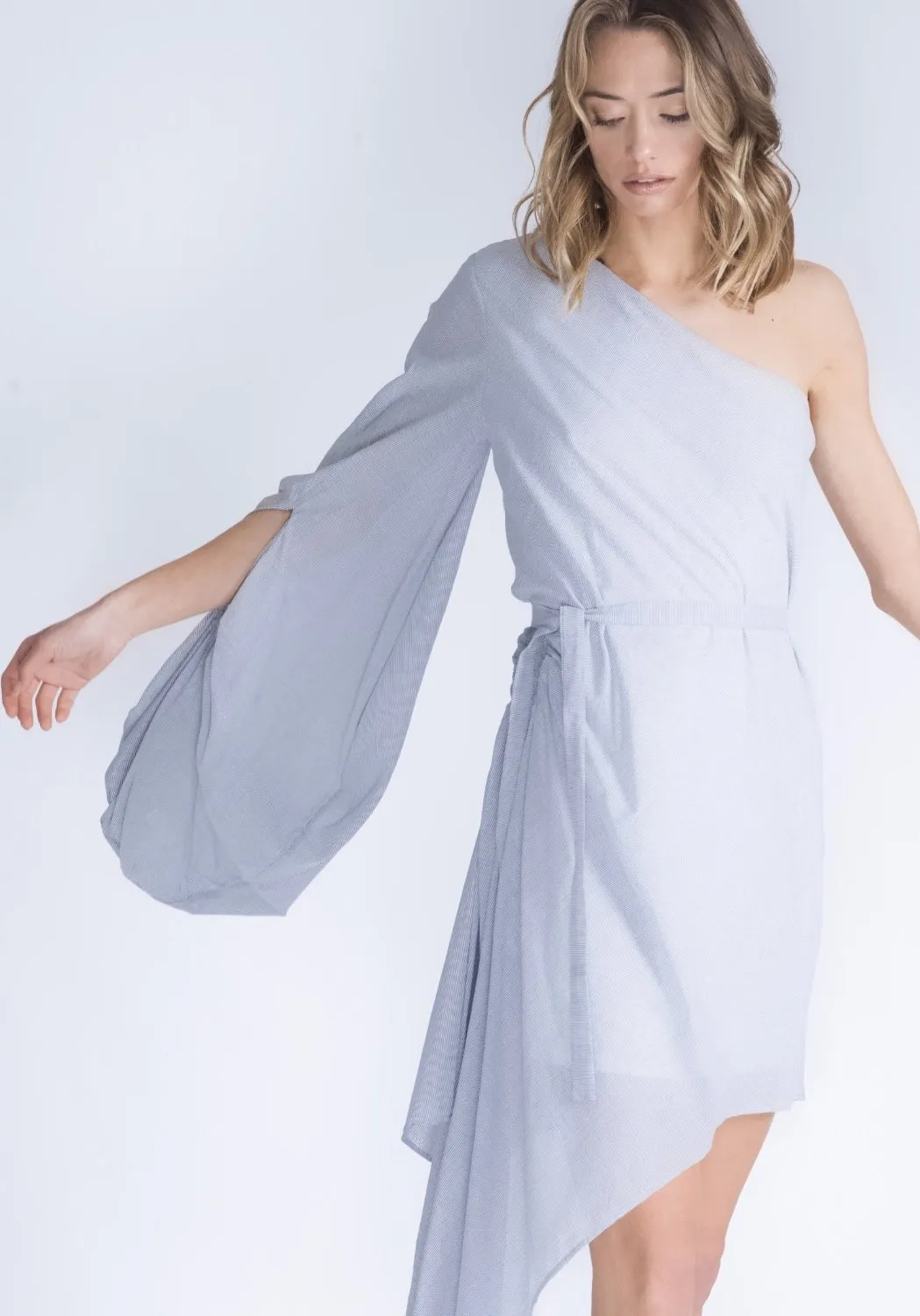 CATELYN One Shoulder Cotton Dress