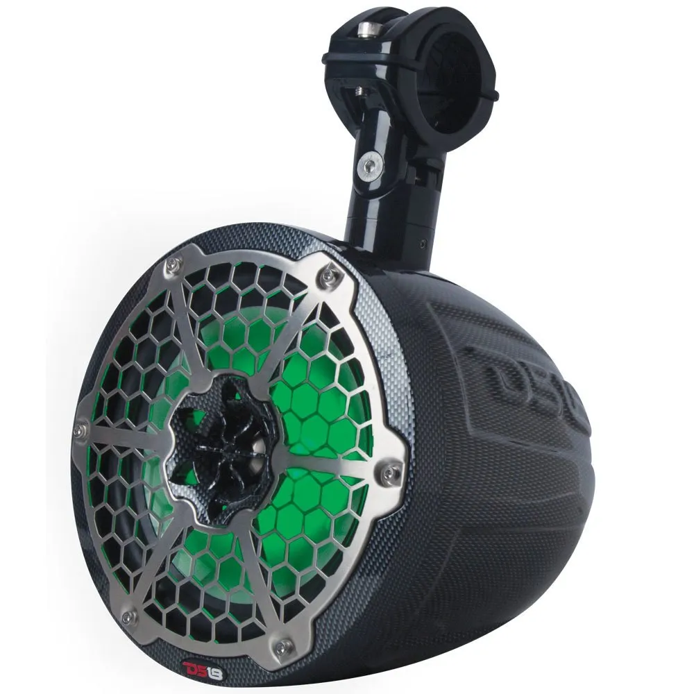 CF-8TP | MARINE 2-WAY SPEAKER SYSTEM WITH RGB LED LIGHT 8 350 WATTS (Black Carbon Fiber, SOLD AS PAIR)