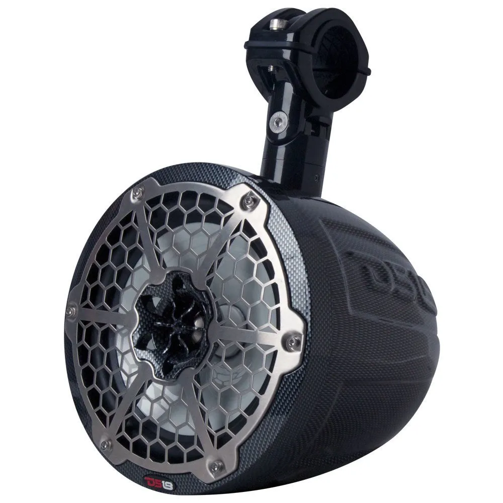CF-8TP | MARINE 2-WAY SPEAKER SYSTEM WITH RGB LED LIGHT 8 350 WATTS (Black Carbon Fiber, SOLD AS PAIR)