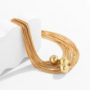 Chic Layered Chunky Ball Charm Choker Necklace