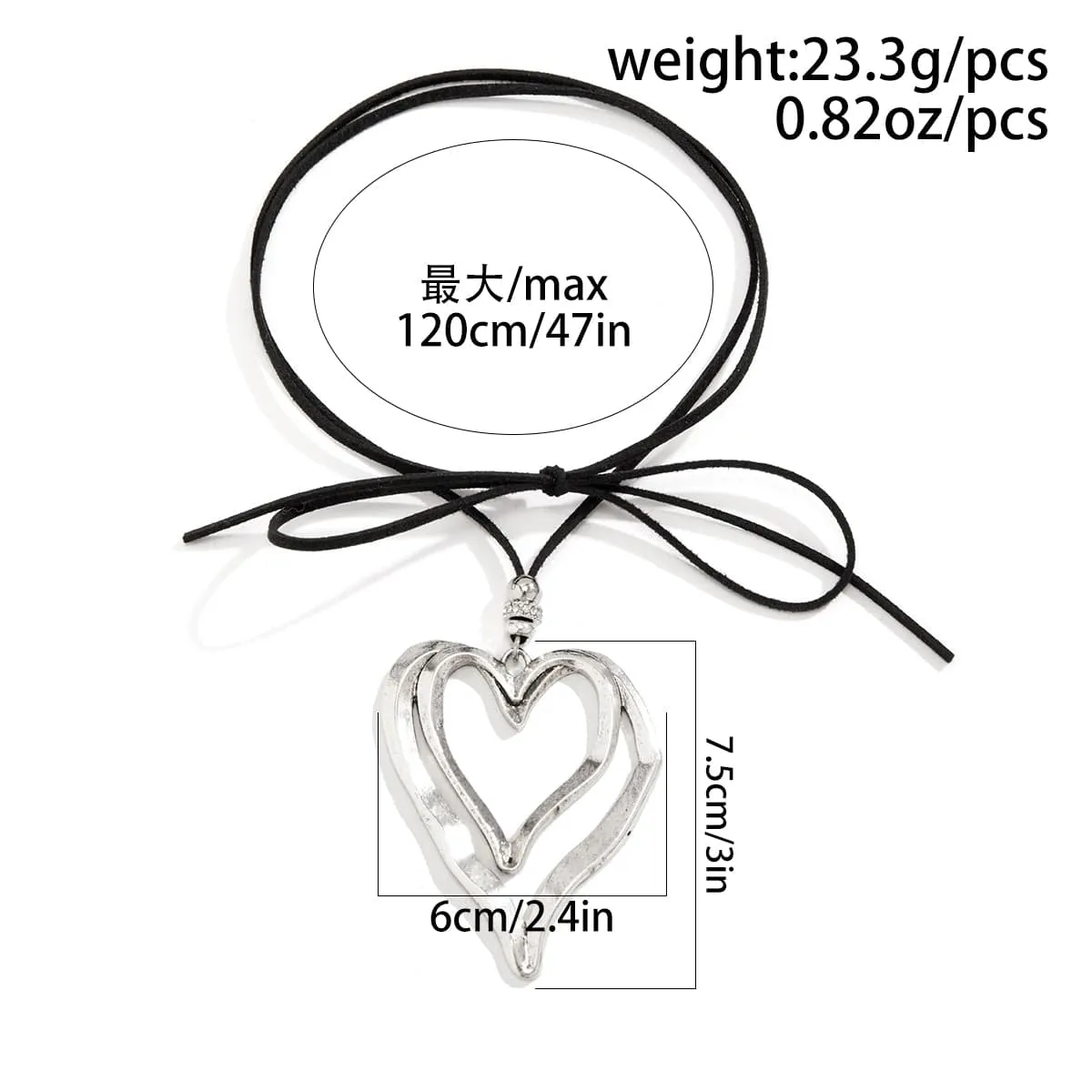Chic Velvet Double Hollow Heart Pendant Necklace