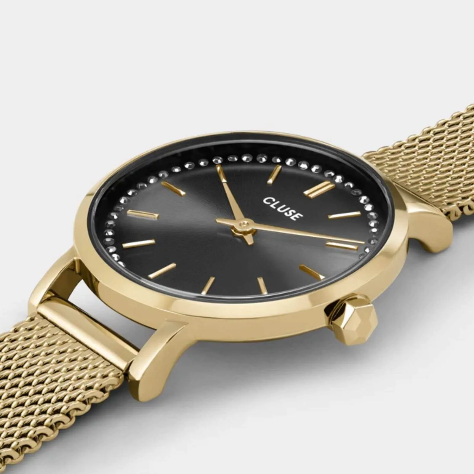 Cluse Boho Chic Petite Crystal Mesh Watch