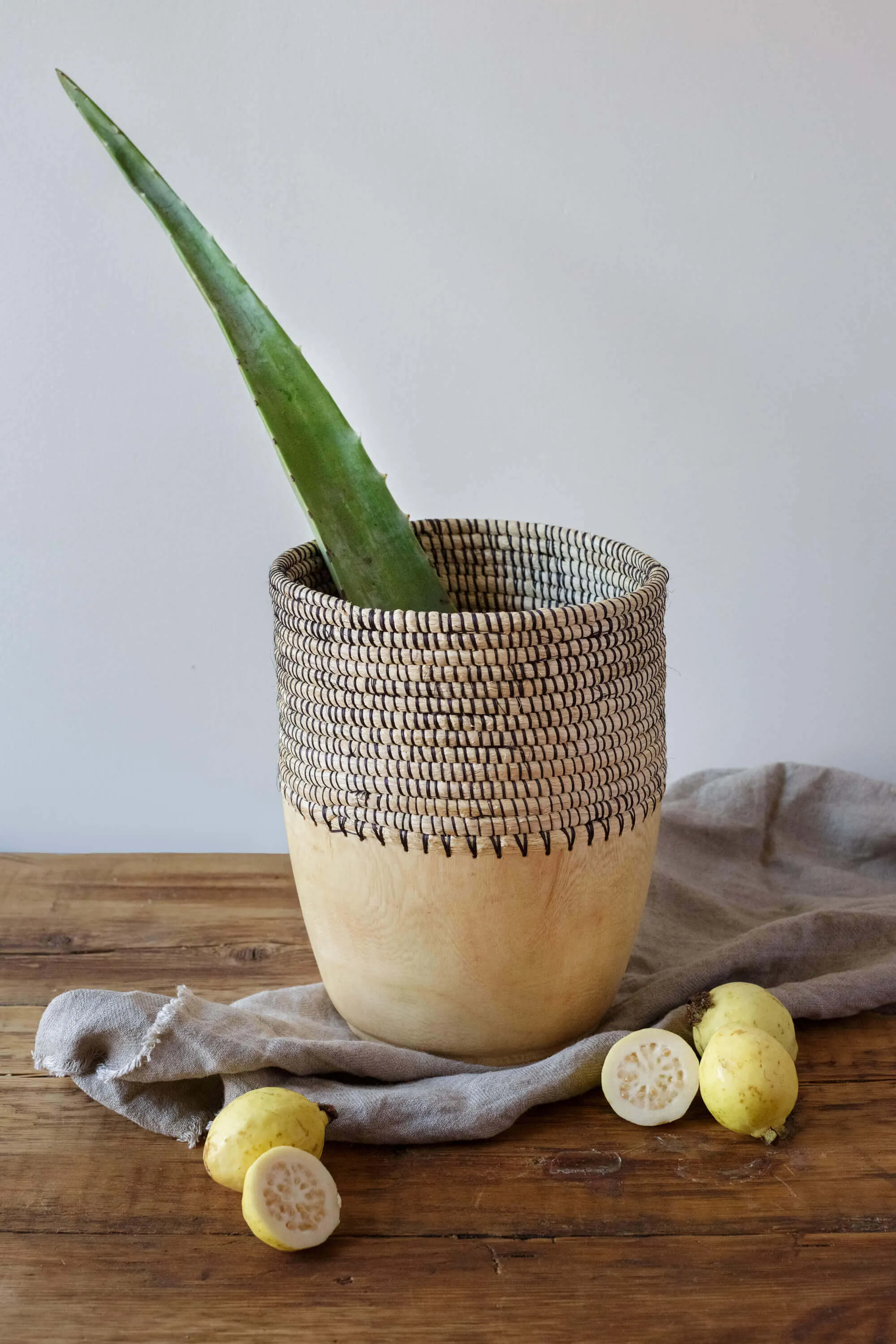 Copabu Wooden   Woven Tall Vessel