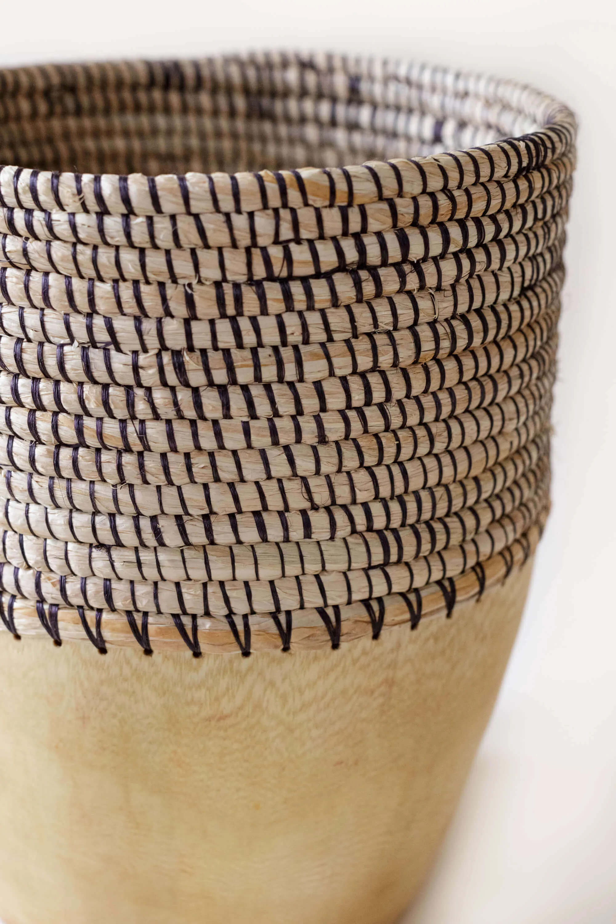 Copabu Wooden   Woven Tall Vessel
