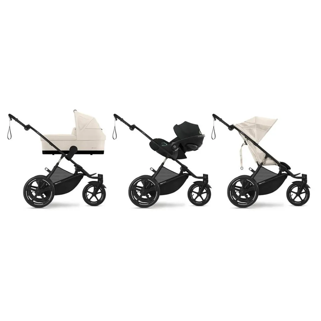 CYBEX AVI SPIN Black 3 Wheel Pushchair - Seashell Beige (2024 New Generation)