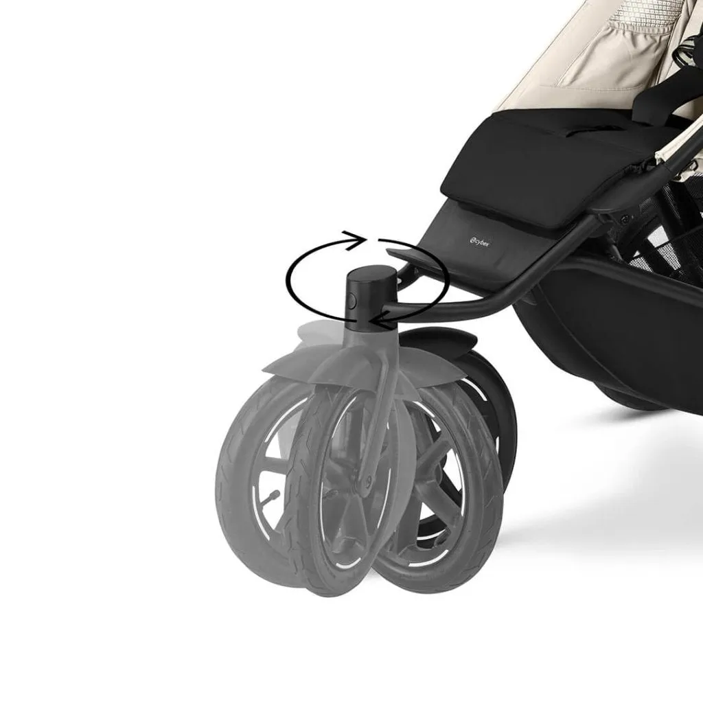 CYBEX AVI SPIN Black 3 Wheel Pushchair - Seashell Beige (2024 New Generation)