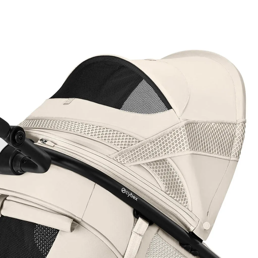 CYBEX AVI SPIN Black 3 Wheel Pushchair - Seashell Beige (2024 New Generation)