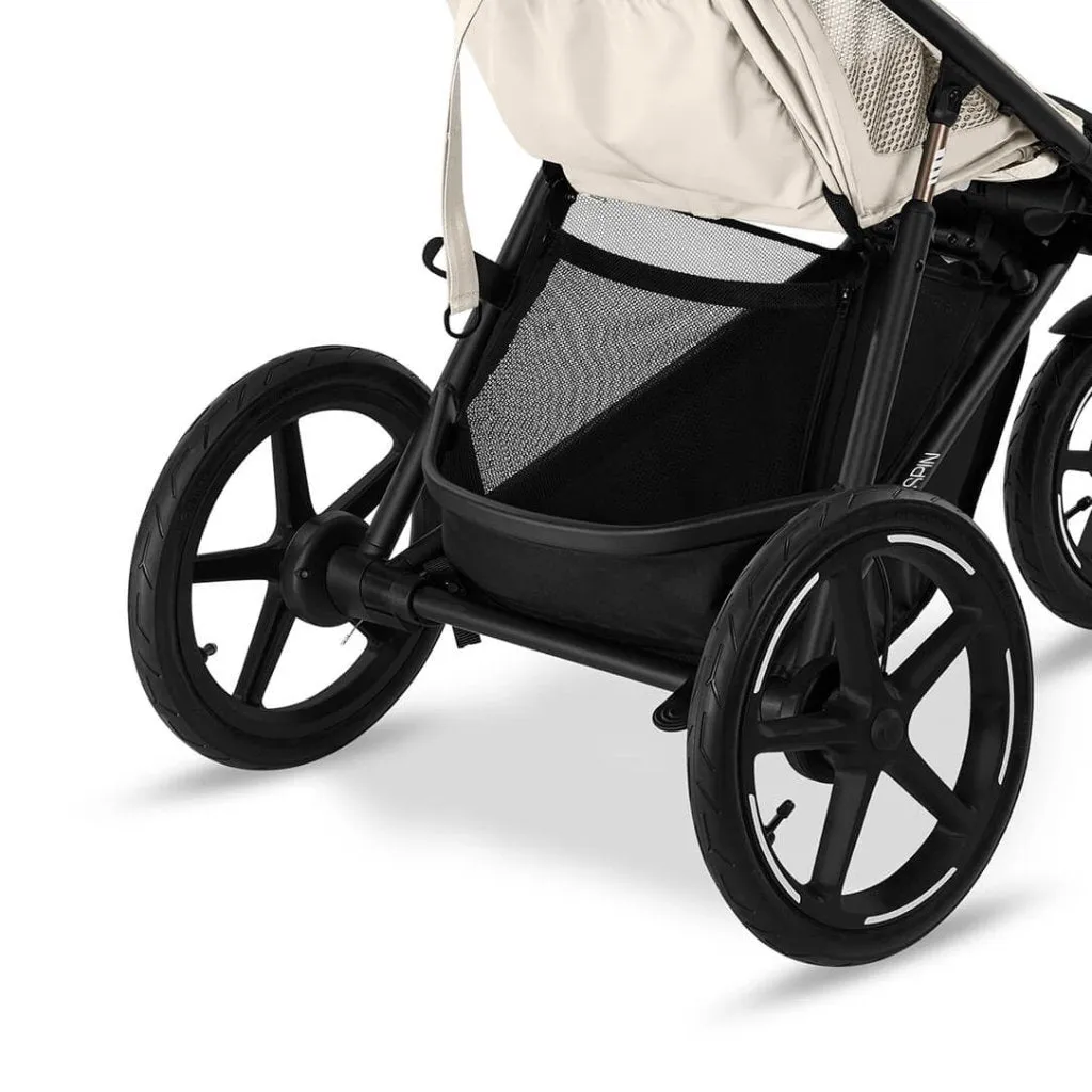 CYBEX AVI SPIN Black 3 Wheel Pushchair - Seashell Beige (2024 New Generation)