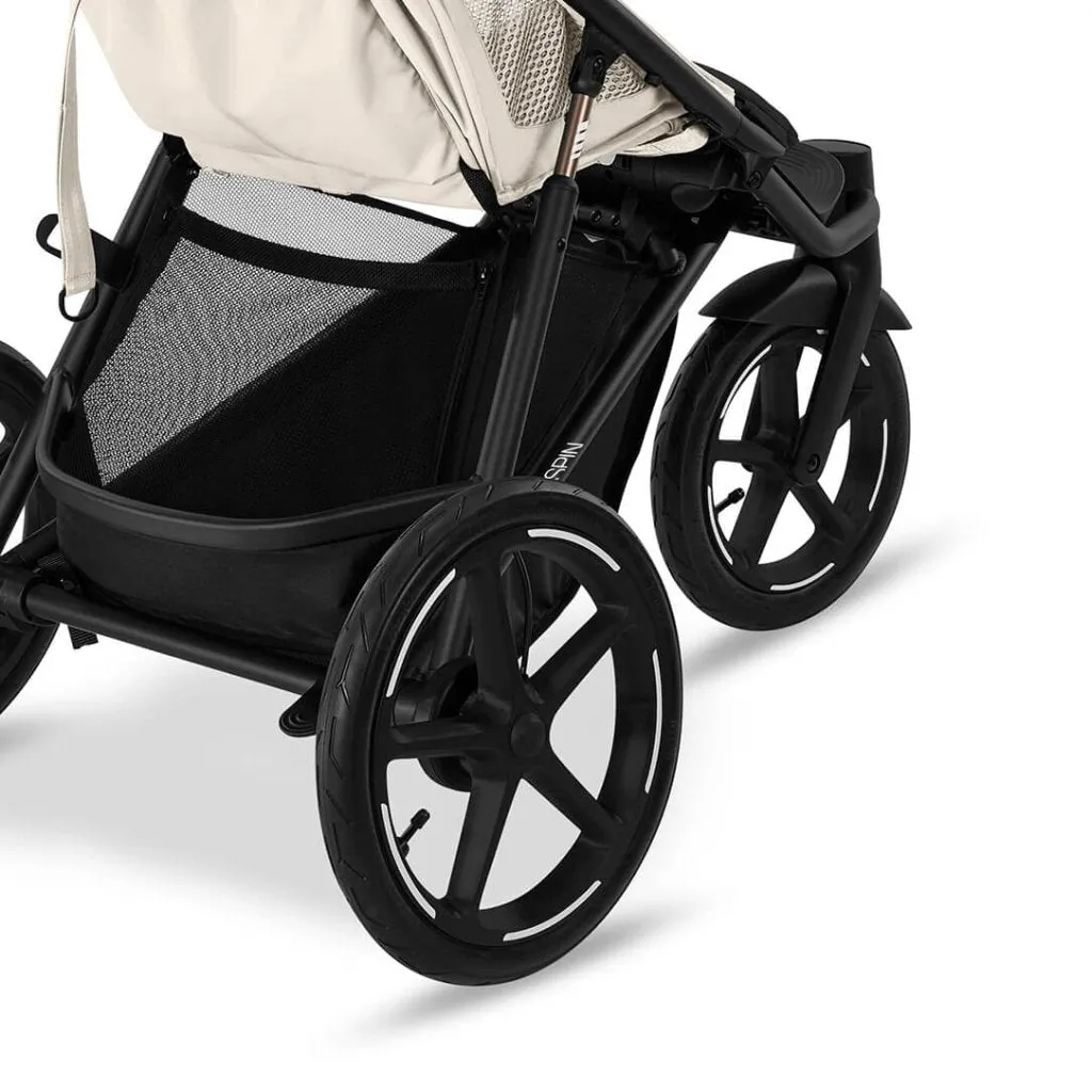 CYBEX AVI SPIN Black 3 Wheel Pushchair - Seashell Beige (2024 New Generation)