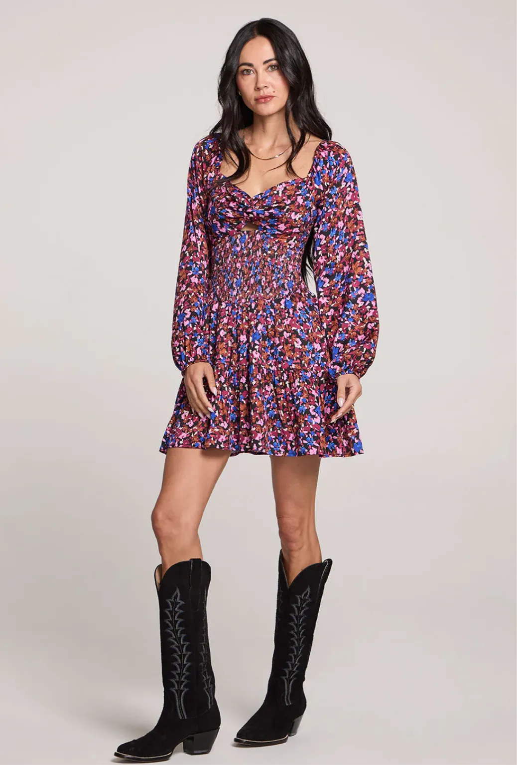 DALIANA MINI DRESS-MULTI FLORAL