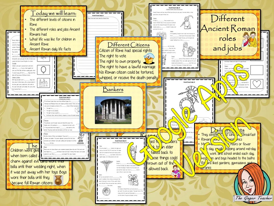 Distance Learning Ancient Roman Daily Life Google Slides Lesson