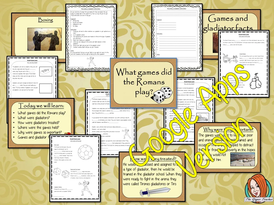 Distance Learning Ancient Roman Games and Gladiators
