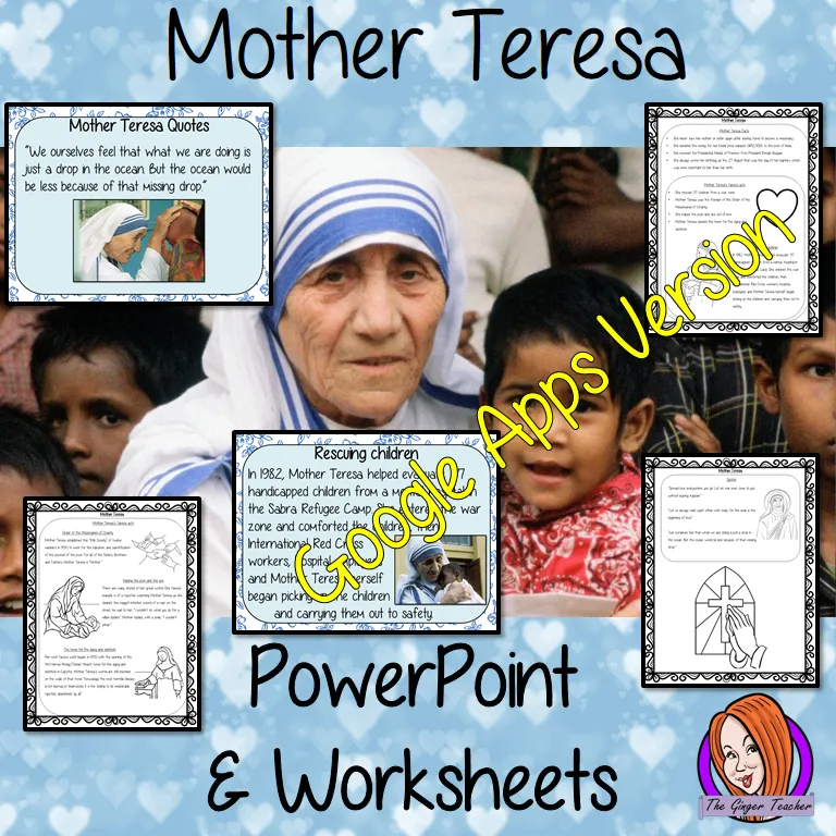 Distance Learning Mother Teresa Google Slides Lesson