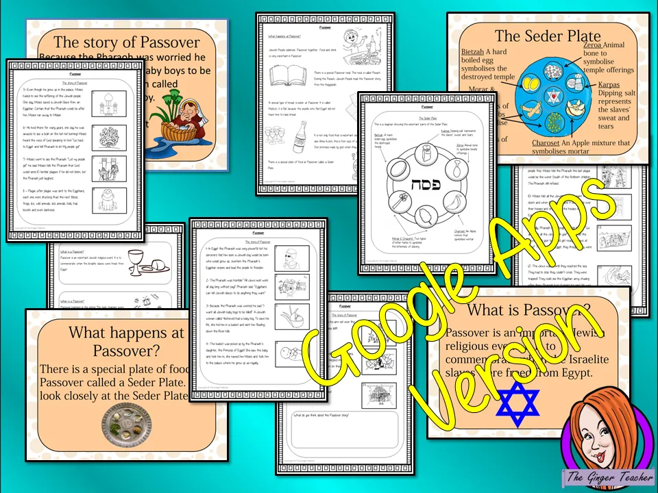 Distance Learning Passover, Jewish Festival Google Slides Lesson